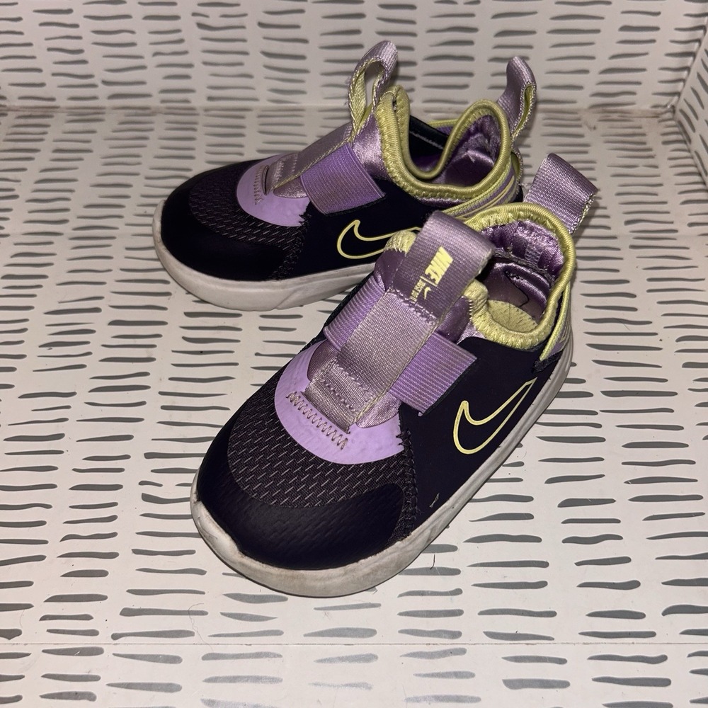 Nike Purple and Yellow Toddler Slip-On Sneakers